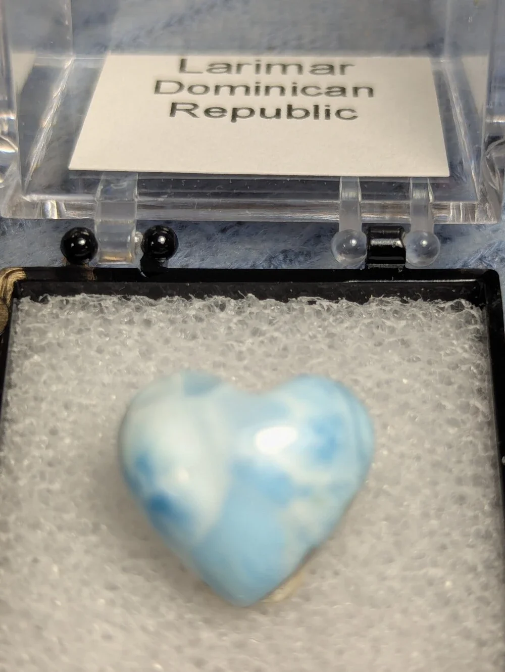 Larimar Polished Heart Cabachon Piece